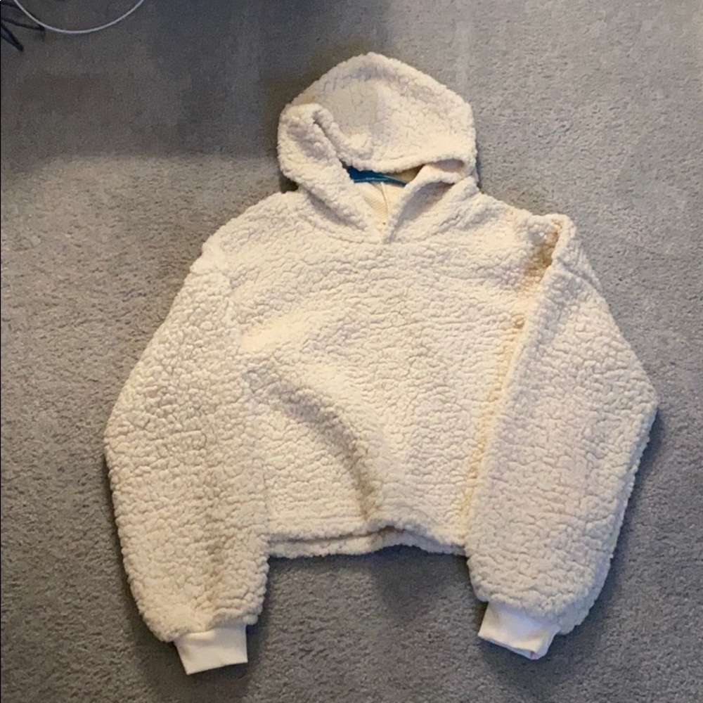 Cropped Sherpa hoodie